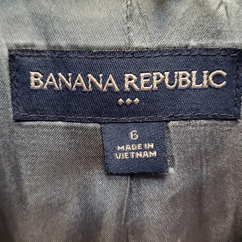 Banana Republic Grey Buttoned Wool Nehru Military Style Jacket  - Size 6 - Picture 4 of 6